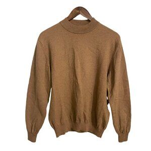 Riscatto Portofino Womens Tan Merino Wool Blend Balloon Sleeve Sweater Medium